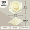 100 Pack Ivory Artificial Flowers, Bulk Stemless Fake Foam Roses, 3 in